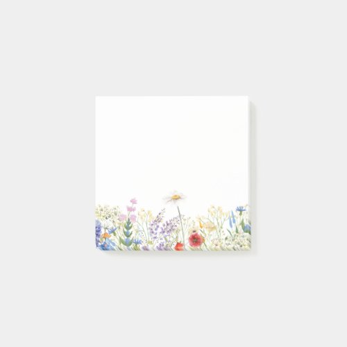 Watercolor wildflower Personalized Post_it Notes