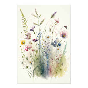 Watercolor Wildflower Photo Print