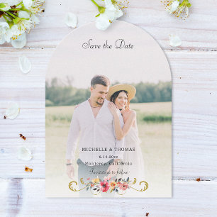 Watercolor Wildflower Photo Save the Date