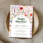 Watercolor Wildflower Pink Baby Shower Invitation<br><div class="desc">Are you looking for a unique baby shower invitation? Check out this Elegant Wildflower Watercolor Pink Baby Shower Invitation. It has beautiful watercolor florals on a pink background. You can personalize this invitation very easily.</div>