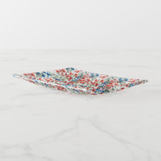 Watercolor Wildflower Poppy Daisy Botanical Trinket Tray