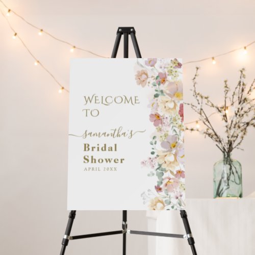 Watercolor Wildflower Purple Spring Bridal Shower Foam Board