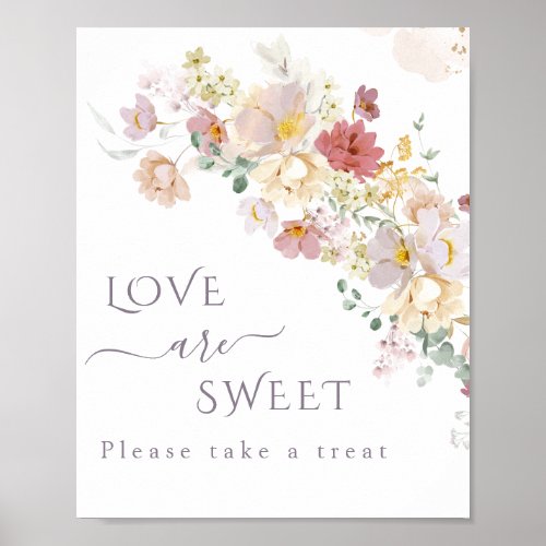 Watercolor Wildflower Purple Spring Bridal treat Poster