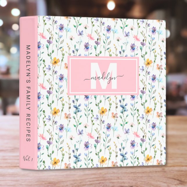 Watercolor Wildflower Recipes 3 Ring Binder (Watercolor Wildflower Recipes 3 ring binder)