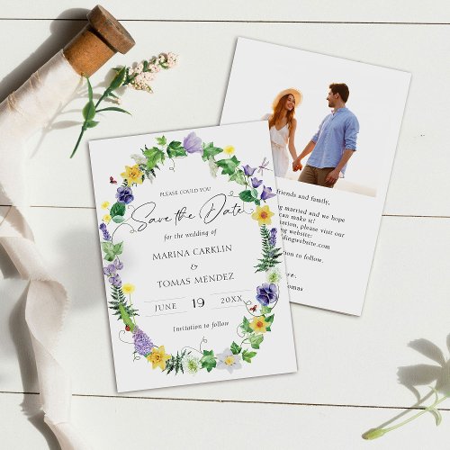 Watercolor Wildflower Save The Date