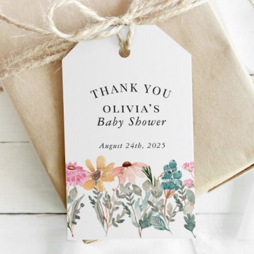 Watercolor Wildflower Shower or Birthday Favor Tag