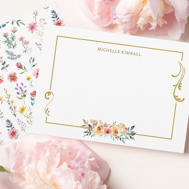 Watercolor Wildflower Spring Summer  Note Card (Creator Uploaded)
