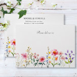 Watercolor Wildflower Spring Summer Wedding Envelope<br><div class="desc">Romantic boho chic watercolor pastel wildflower border in pale blue,  pink and yellow. This charming collection is the perfect complement to your Spring,  Summer or garden-themed wedding.</div>