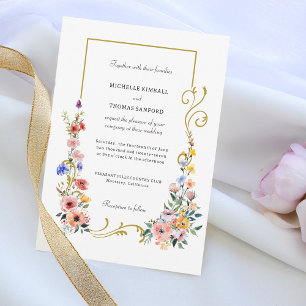 Watercolor Wildflower Spring Summer Wedding Invitation