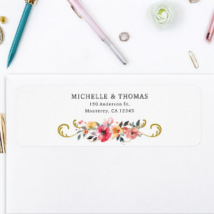 Watercolor Wildflower Spring Summer Wedding Label
