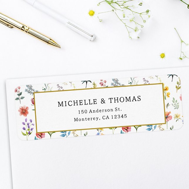 Watercolor Wildflower Spring Summer Wedding Label (Creator Uploaded)