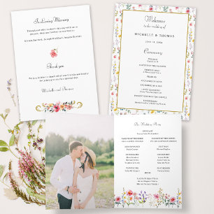 Watercolor Wildflower Spring Summer Wedding Program