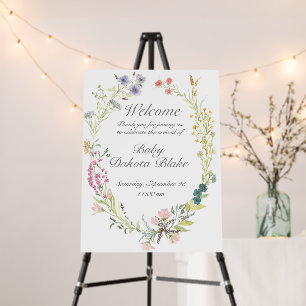 Watercolor Wildflower Spring Wreath Foam Board