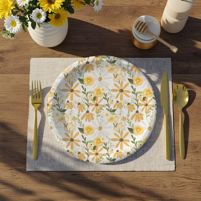 Watercolor Wildflower Springtime Florals Paper Plates (Watercolor Wildflower Springtime Florals Paper Plates)