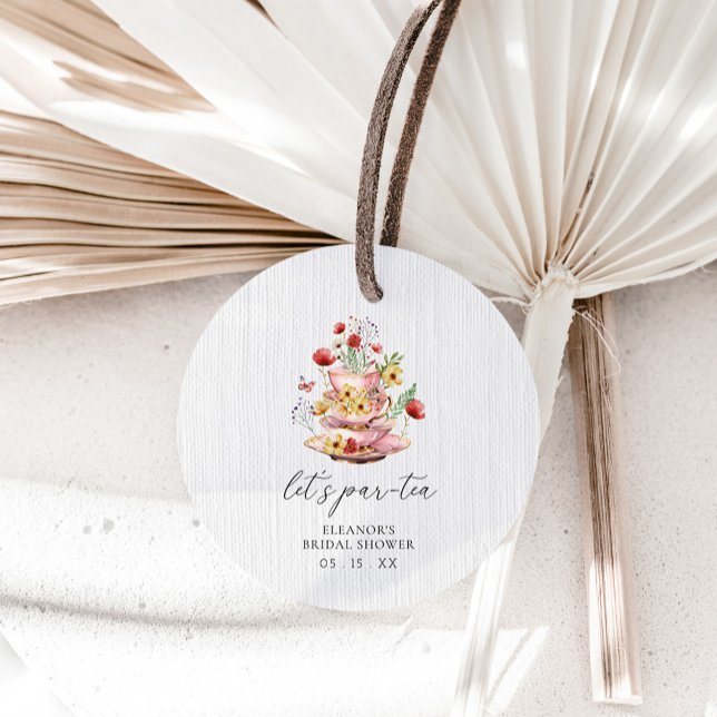 Watercolor Wildflower Tea Party Bridal Shower Favor Tags (Creator Uploaded)