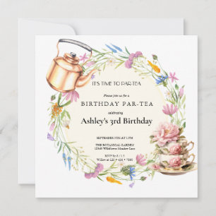 Watercolor Wildflower Tea Party Invitation
