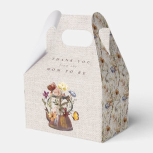 Watercolor Wildflower Tea Party Shower Favor Boxes