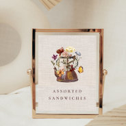 Watercolor Wildflower Tea Party Vintage Food Sign at Zazzle
