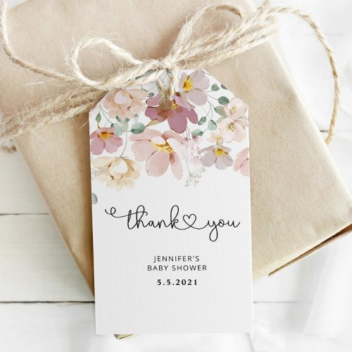 Watercolor wildflower thank you tag