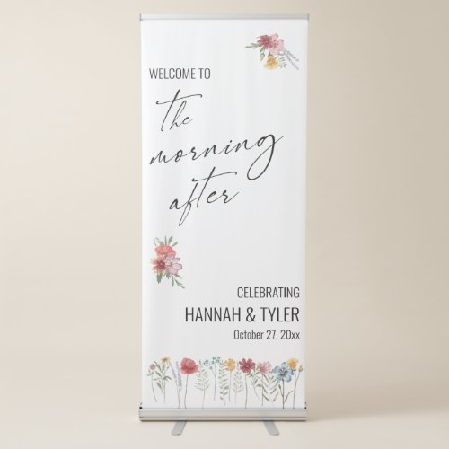 Watercolor Wildflower The Morning After Welcome Retractable Banner