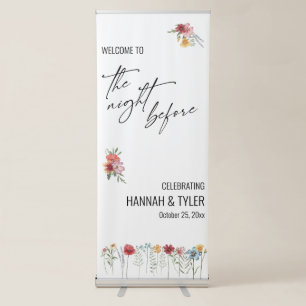 Watercolor Wildflower The Night Before Welcome Retractable Banner