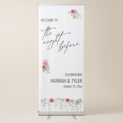 Watercolor Wildflower The Night Before Welcome Retractable Banner