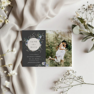 Watercolor Wildflower Two Photo Save The Date  Invitation