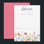Watercolor Wildflower Wedding Advice Card<br><div class="desc">This design features a row of brightly colored spring wildflowers. Perfect for whimsical spring weddings.</div>
