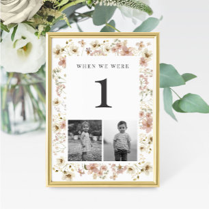 Watercolor Wildflower Wedding Age Table Number