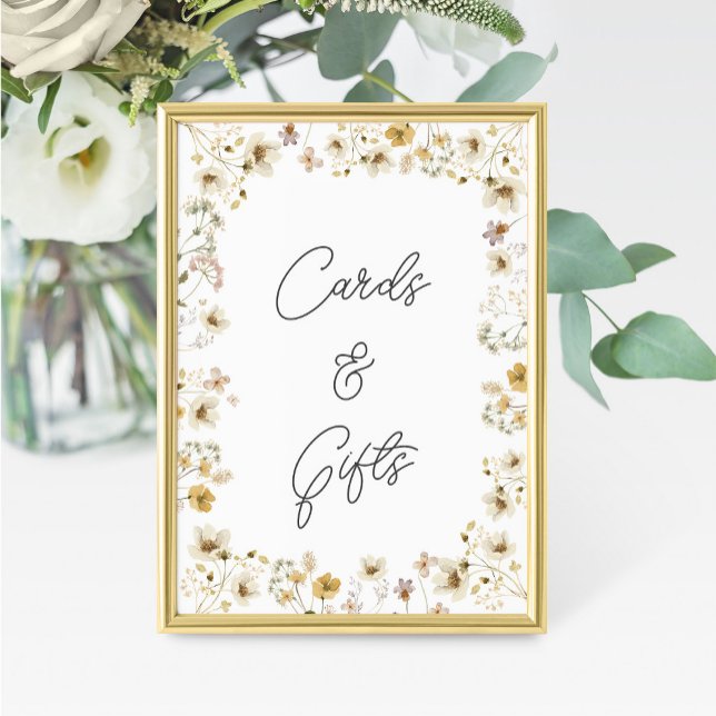 Watercolor Wildflower Wedding Cards & Gifts Sign (Creator Uploaded)