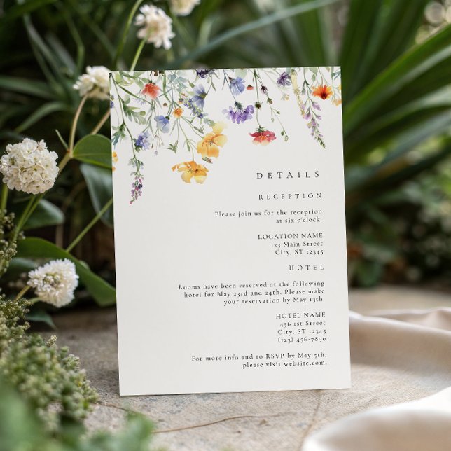 Watercolor Wildflower Wedding Details Enclosure Card (Creator Uploaded)