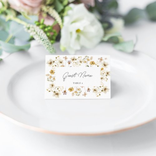 Watercolor Wildflower Wedding Escort Place Cards