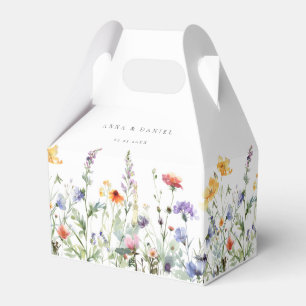 Watercolor Wildflower Wedding Favor Boxes