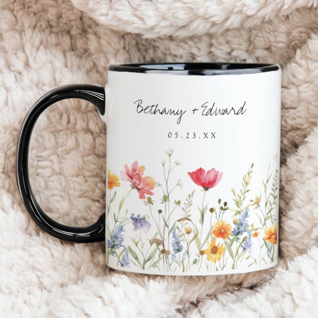 Watercolor Wildflower Wedding Favor Coffee Mug (Creator Uploaded)