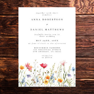 Watercolor Wildflower Wedding Invitation
