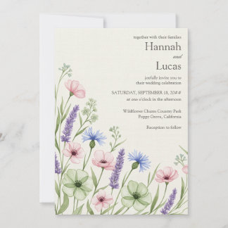 Watercolor Wildflower Wedding Invitation Template