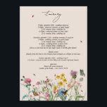 Watercolor Wildflower Wedding  Itinerary Program<br><div class="desc">A beautiful watercolor wedding design featuring wildflowers and insects. A colorful arrangement of wild flowers and ladybugs, dragonfly, bees, grasshopper, butterflies in a wild floral spring garden. A unique design for anyone who loves colorful insects, watercolor florals, wildflower illustrations and botanical themed wedding stationery. An elegant ivory cream wedding itinerary...</div>
