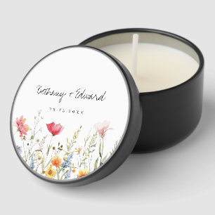 Watercolor Wildflower Wedding Mini Candle Favors