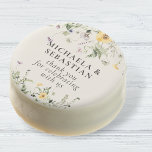 Watercolor Wildflower Wedding Names &amp; Date Chocolate Covered Oreo at Zazzle