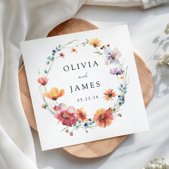Watercolor Wildflower Wedding Napkins (Creator Uploaded)