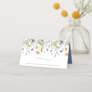 Watercolor Wildflower Wedding Place Card