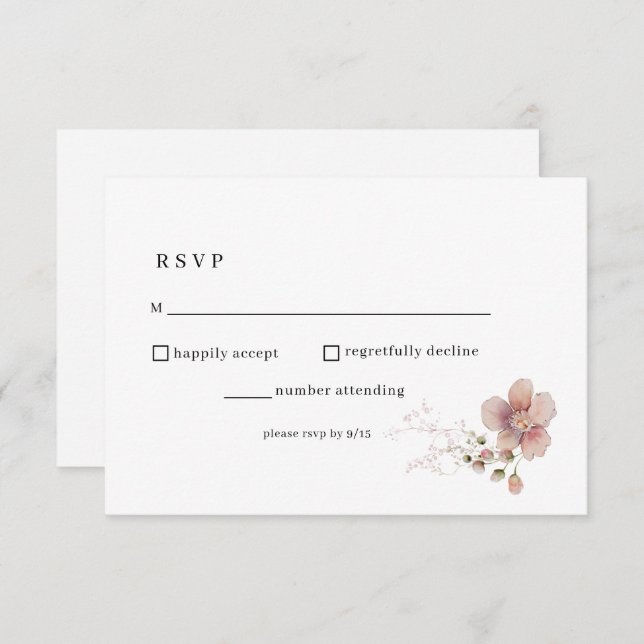 Watercolor Wildflower Wedding RSVP (Front/Back)