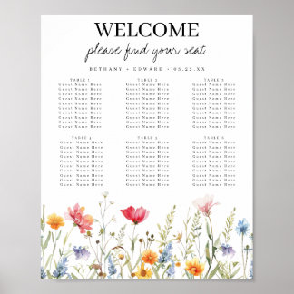 Watercolor Wildflower Wedding Seating Chart