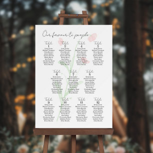 Watercolor Wildflower Wedding Seating Chart Foam Board