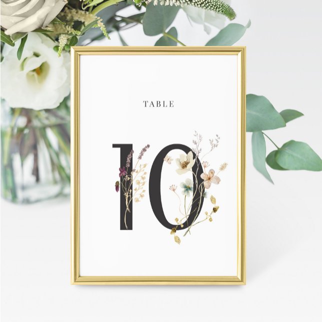 Watercolor Wildflower Wedding Table Number 10 (Creator Uploaded)
