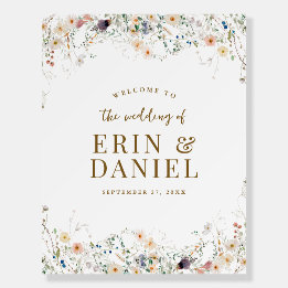 Watercolor Wildflower Wedding Welcome Sign
