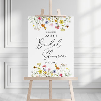 Watercolor Wildflower Welcome Bridal Shower Sign