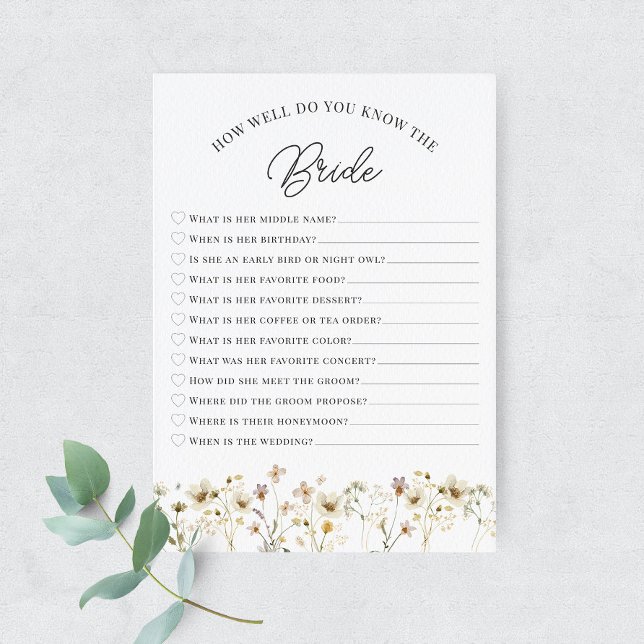 Watercolor Wildflower Who Knows the Bride Card (Creator Uploaded)