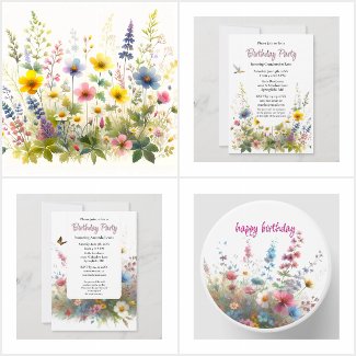 Watercolor Wildflowers 