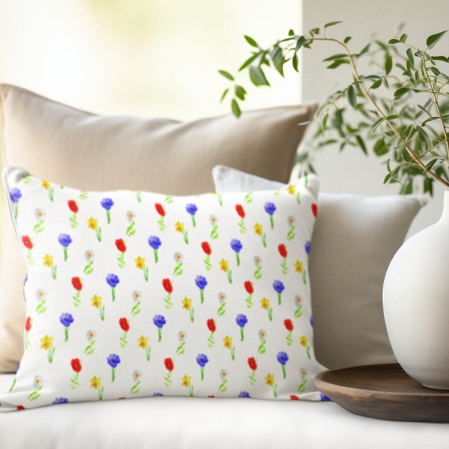 Watercolor Wildflowers Accent Pillow (Creator Uploaded)